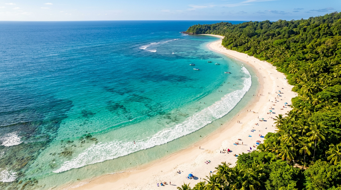 Tropical beach aerial view