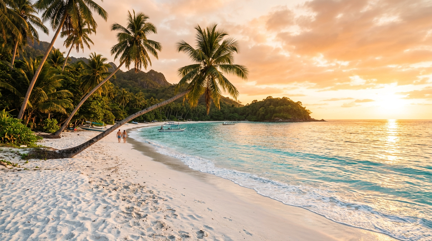 Calm ocean at golden hour — the coastal serenity that inspires OM By The Beach
